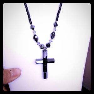 Hematite Cross Necklace